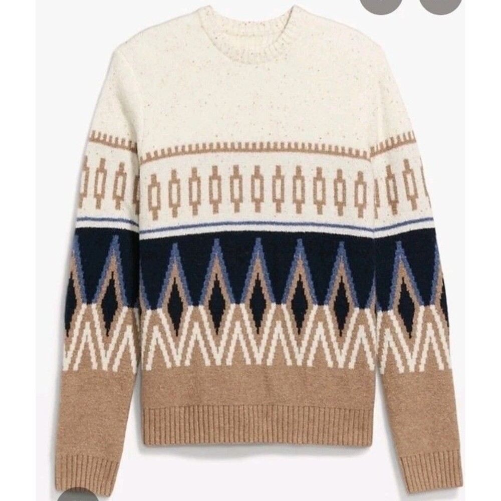 NWT Men's Old Navy SoSoft Crewneck Sweater Size XL Tan/Cream
